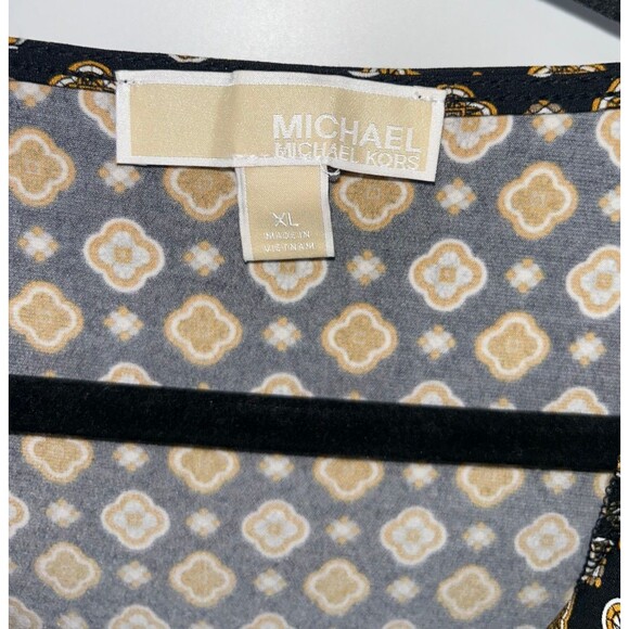 Women's Michael Kors Ruched Long Sleeve Draped Neck Blouse Size XL - Picture 4 of 6